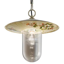 Ferroluce Design Beleuchtung-Outdoor-Hängelampe aus handgemaltem Blumendekor aus Aluminium - Genua