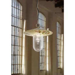 Ferroluce Design Beleuchtung-Outdoor-Hängelampe aus handgemaltem Blumendekor aus Aluminium - Genua