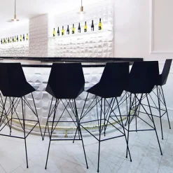 Vondom Outdoor Hocker-Outdoor-Hocker H 102 cm Faz von aus Polypropylen und Stahl, 4 Stück