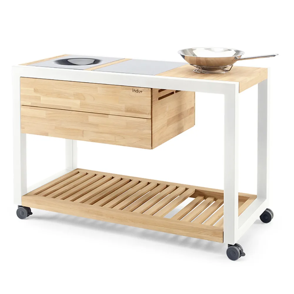 Viadurini in the Garden Outdoor Küchen-Outdoor-Küche 140x65x93 cm aus massivem Teakholz und Aluminium - Convivial