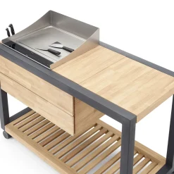 Viadurini in the Garden Outdoor Küchen-Outdoor-Küche 140x65x93 cm aus massivem Teakholz und Aluminium - Convivial