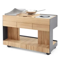 Viadurini in the Garden Outdoor Küchen-Outdoor-Küche 141x70x93 cm aus massivem Teakholz und Aluminium - Stilosa