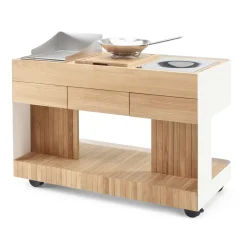 Viadurini in the Garden Outdoor Küchen-Outdoor-Küche 141x70x93 cm aus massivem Teakholz und Aluminium - Stilosa