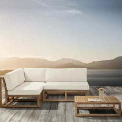 Viadurini in the Garden Garten Lounge Set-Outdoor-Lounge aus natürlichem Teakholz und Kissen - Circe