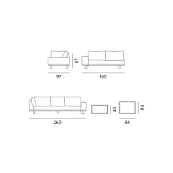 Viadurini in the Garden Garten Lounge Set-Outdoor-Lounge aus schwarzem Aluminium mit Keramik-Couchtisch - Ghislain