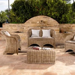 Viadurini in the Garden Garten Lounge Set-Outdoor-Lounge in grauem Kubù mit Sitzkissen - Nazgul