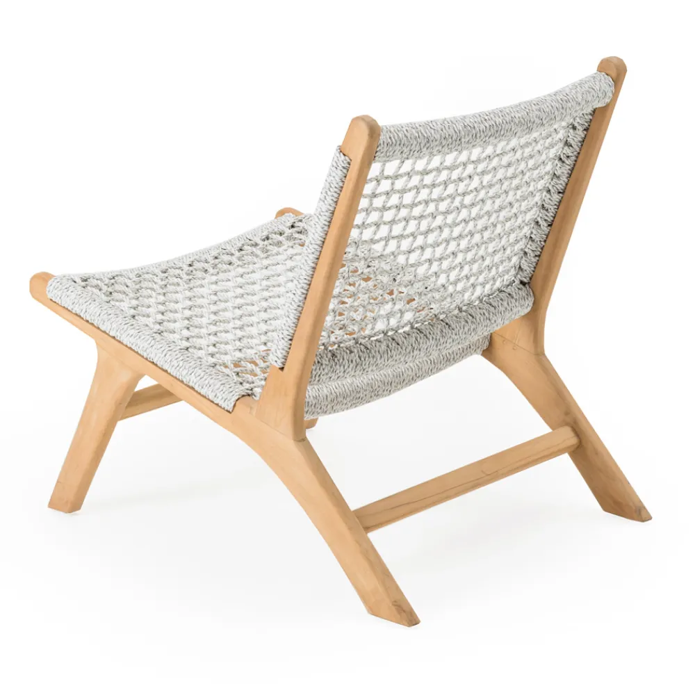 Viadurini in the Garden Holzsessel-Outdoor-Relax-Sessel aus Teakholz und Seilgeflecht - Arjuna