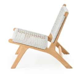 Viadurini in the Garden Holzsessel-Outdoor-Relax-Sessel aus Teakholz und Seilgeflecht - Arjuna