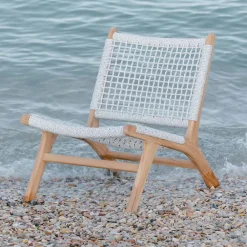 Viadurini in the Garden Holzsessel-Outdoor-Relax-Sessel aus Teakholz und Seilgeflecht - Arjuna