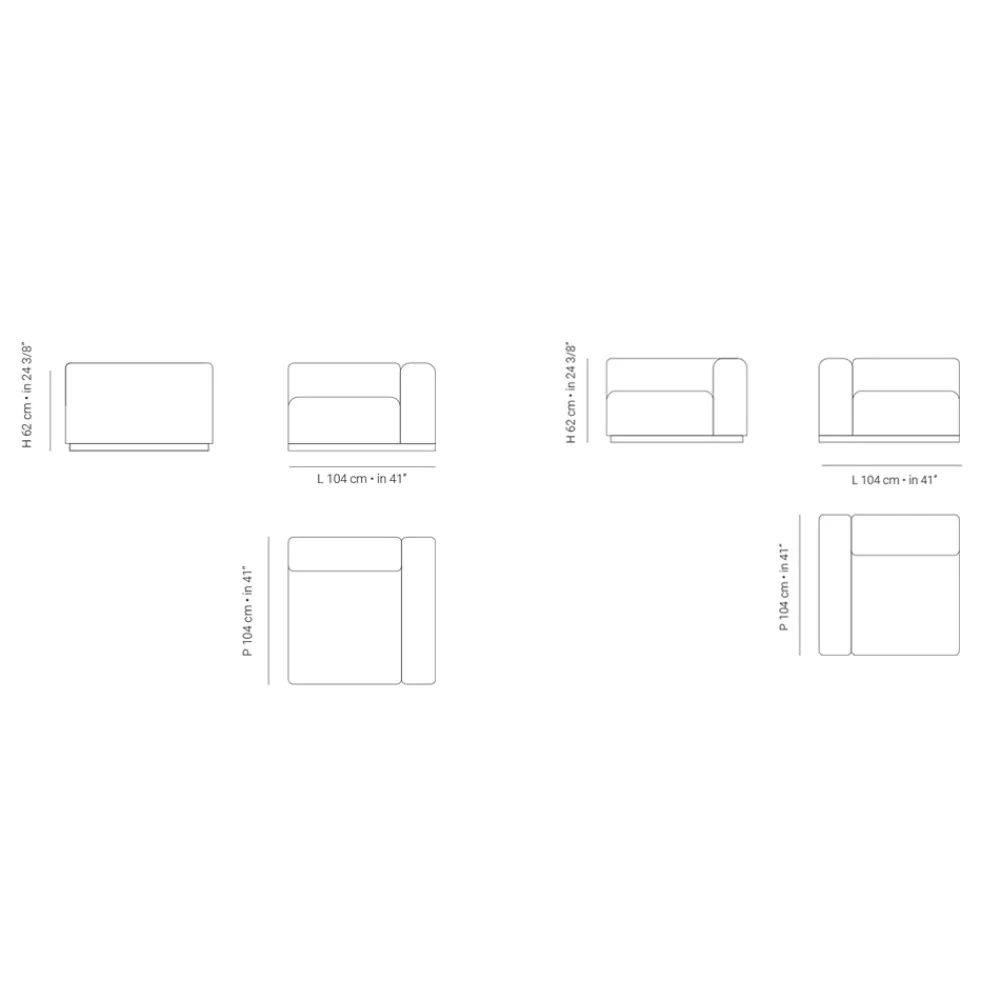 Viadurini in the Garden Gartensofas-Outdoor-Schnittsofa aus marineblauem Sperrholz Made in Italy - Bahias