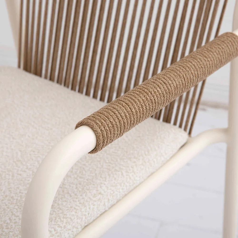 Viadurini in the Garden Metallsessel-Outdoor-Sessel aus beigem Aluminium und Terra-Seil - Luxe