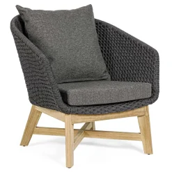 Viadurini in the Garden Holzsessel-Outdoor-Sessel aus gewebtem Seil und Teakholz, Homemotion - Callum