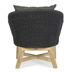 Viadurini in the Garden Holzsessel-Outdoor-Sessel aus gewebtem Seil und Teakholz, Homemotion - Callum