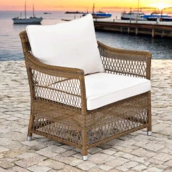 Viadurini in the Garden Metallsessel-Outdoor-Sessel aus handgewebtem Polyrattan - Gigi
