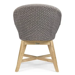 Viadurini in the Garden Holzsessel-Outdoor-Sessel aus Holz und Seil mit Kissen, Homemotion, 2 Stück - Oskana