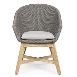 Viadurini in the Garden Holzsessel-Outdoor-Sessel aus Holz und Seil mit Kissen, Homemotion, 2 Stück - Oskana