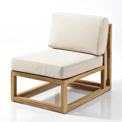 Viadurini in the Garden Holzsessel-Outdoor-Sessel aus natürlichem Teakholz und Kissen - Circe