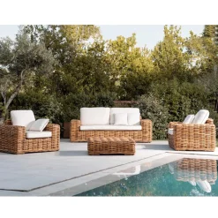 Viadurini in the Garden Sessel Rattan-Outdoor-Sessel aus natürlichem Rattan mit Kissen inklusive - Keira