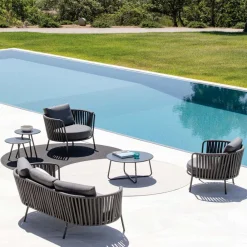 Viadurini in the Garden Metallsessel-Outdoor-Sessel aus Stahl in verschiedenen Größen und Kissen inklusive Made in Italy - Bronn