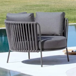 Viadurini in the Garden Metallsessel-Outdoor-Sessel aus Stahl in verschiedenen Größen und Kissen inklusive Made in Italy - Bronn