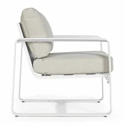 Viadurini in the Garden Gartenstühle Metall-Outdoor-Sessel aus Stoff und weiß lackiertem Aluminium, 2 Stück - Marianna