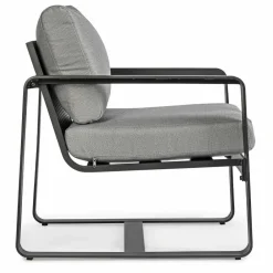 Viadurini in the Garden Metallsessel-Outdoor-Sessel aus Stoff und Aluminium Anthrazit, 2 Stück - Deria