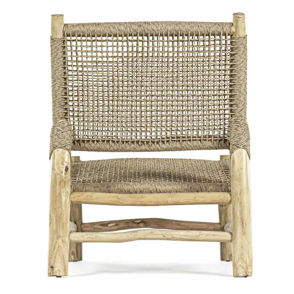 Viadurini in the Garden Holzsessel-Outdoor-Sessel aus Teakholz und Kunstfaser, 2 Stück - Tecno