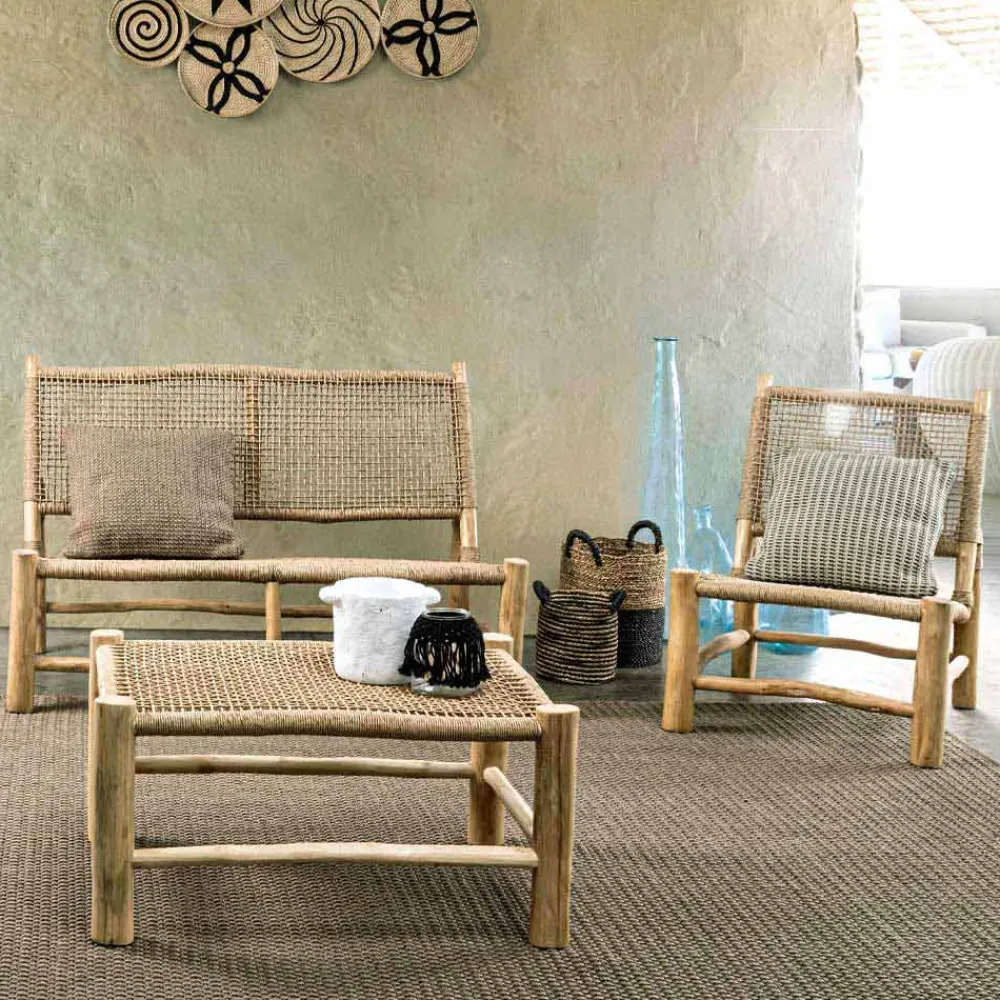 Viadurini in the Garden Holzsessel-Outdoor-Sessel aus Teakholz und Kunstfaser, 2 Stück - Tecno