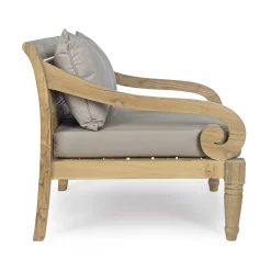 Viadurini in the Garden Holzsessel-Outdoor-Sessel aus Teakholz mit Stoffkissen, Homemotion - Tatyana