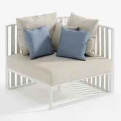 Viadurini in the Garden Metallsessel-Outdoor-Sessel mit linker Ecke aus Aluminium und Gurten Made in Italy - Juliediv