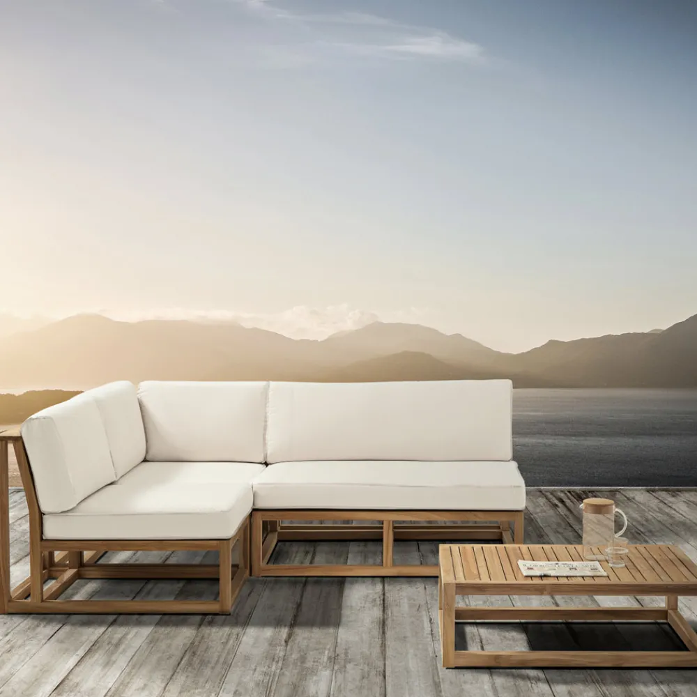 Viadurini in the Garden Gartensofas-Outdoor-Sofa aus natürlichem Teakholz und Kissen - Circe