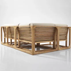 Viadurini in the Garden Gartensofas-Outdoor-Sofa aus natürlichem Teakholz und Kissen - Circe