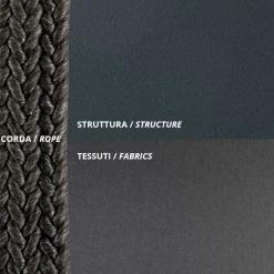 Viadurini in the Garden Gartensofas-Outdoor-Sofa aus Stahl und Seil in verschiedenen Größen mit Kissen Made in Italy - Helga