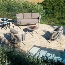 Viadurini in the Garden Gartensofas-Outdoor-Sofa aus Stahl, verschiedene Größen und Kissen inklusive. Made in Italy - Bronn