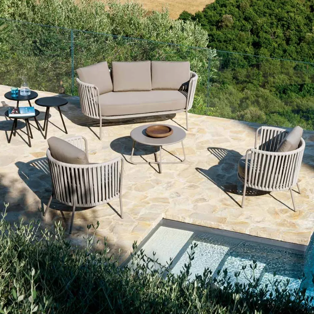 Viadurini in the Garden Gartensofas-Outdoor-Sofa aus Stahl, verschiedene Größen und Kissen inklusive. Made in Italy - Bronn