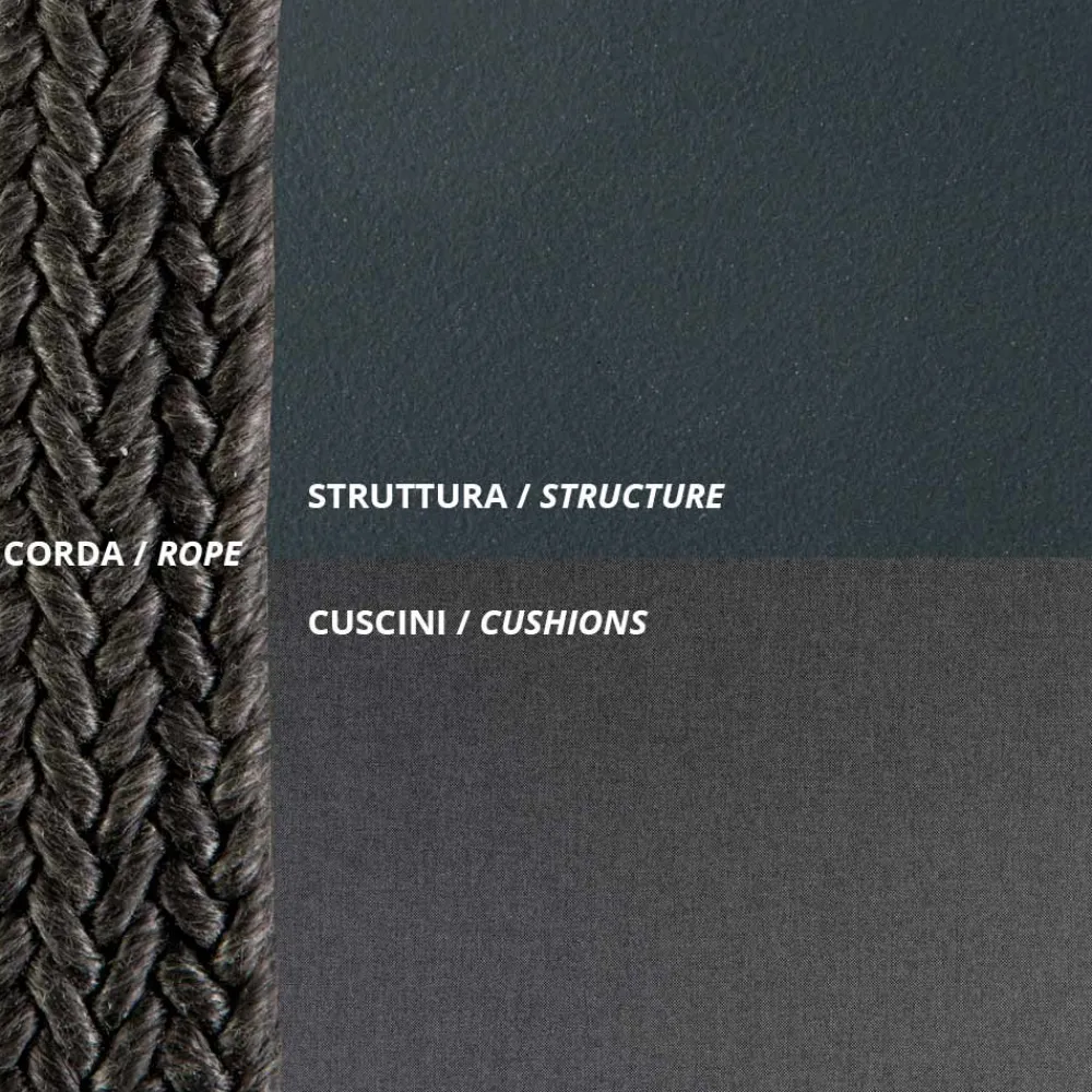 Viadurini in the Garden Gartensofas-Outdoor-Sofa aus Stahl, verschiedene Größen und Kissen inklusive. Made in Italy - Bronn