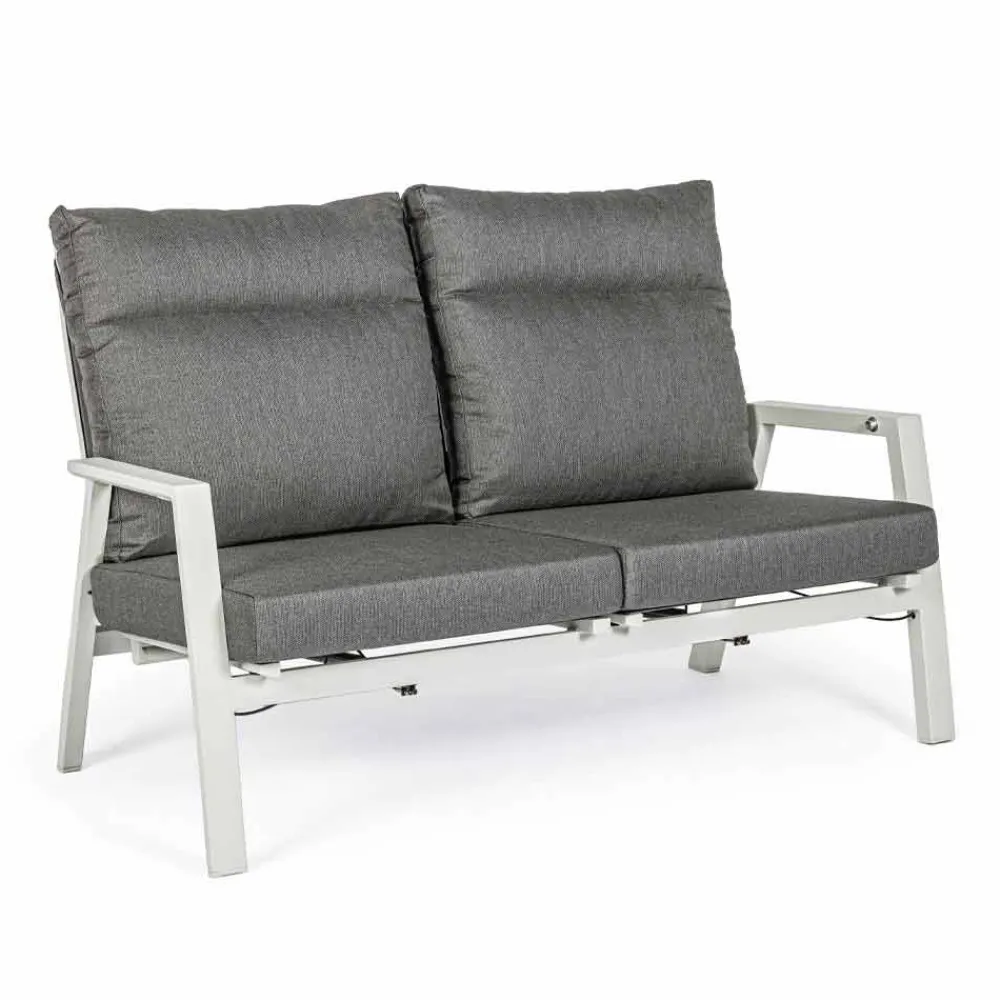 Viadurini in the Garden Gartensofas-Outdoor-Sofa aus Stoff und Aluminium mit verstellbarer Rückenlehne - Nathy