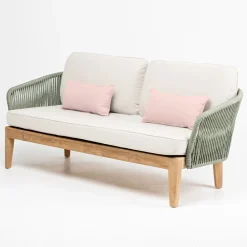 Viadurini in the Garden Gartensofas-Outdoor-Sofa aus Teakholz und Polyethylengewebe - Jhon