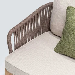 Viadurini in the Garden Gartensofas-Outdoor-Sofa aus Teakholz und Polyethylengewebe - Jhon