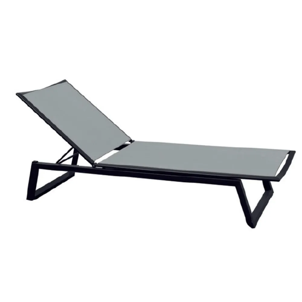 Viadurini in the Garden Sonnenliegen-Outdoor-Sonnenliege aus Aluminium und Textilene mit einziehbaren Rädern 2 Stück - Esel