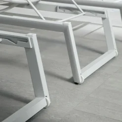 Viadurini in the Garden Sonnenliegen-Outdoor-Sonnenliege aus Aluminium und Textilene mit einziehbaren Rädern 2 Stück - Esel