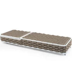 Viadurini in the Garden Sonnenliegen-Outdoor-Sonnenliege aus Aluminium und gewebtem Stoff mit Rädern - Reda