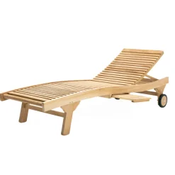 Viadurini in the Garden Sonnenliegen-Outdoor-Sonnenliege aus natürlichem Teak - Yggdrasil