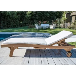 Viadurini in the Garden Sonnenliegen-Outdoor-Sonnenliege aus natürlichem Teak - Yggdrasil