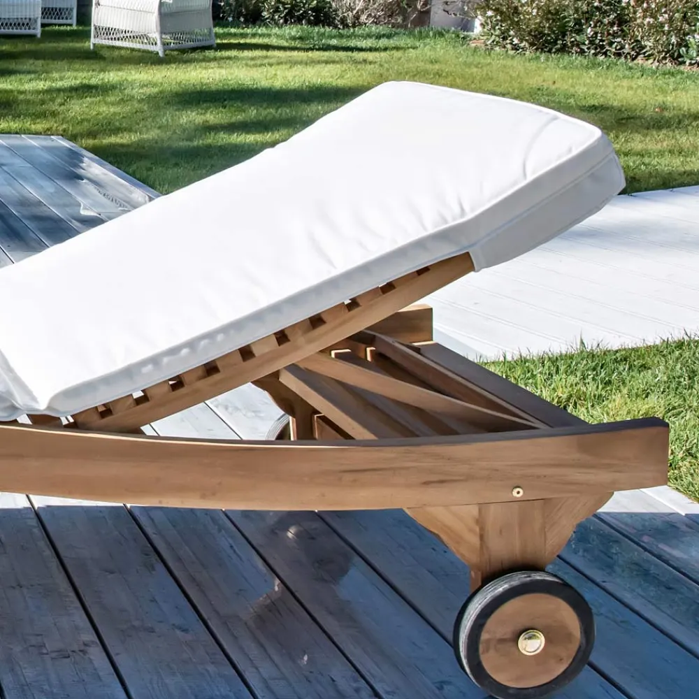 Viadurini in the Garden Sonnenliegen-Outdoor-Sonnenliege aus natürlichem Teak - Yggdrasil