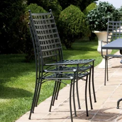 Viadurini in the Garden Gartenstühle Metall-Outdoor-Stuhl aus verzinktem Stahl stapelbar 4 Stück Made in Italy - Sibo