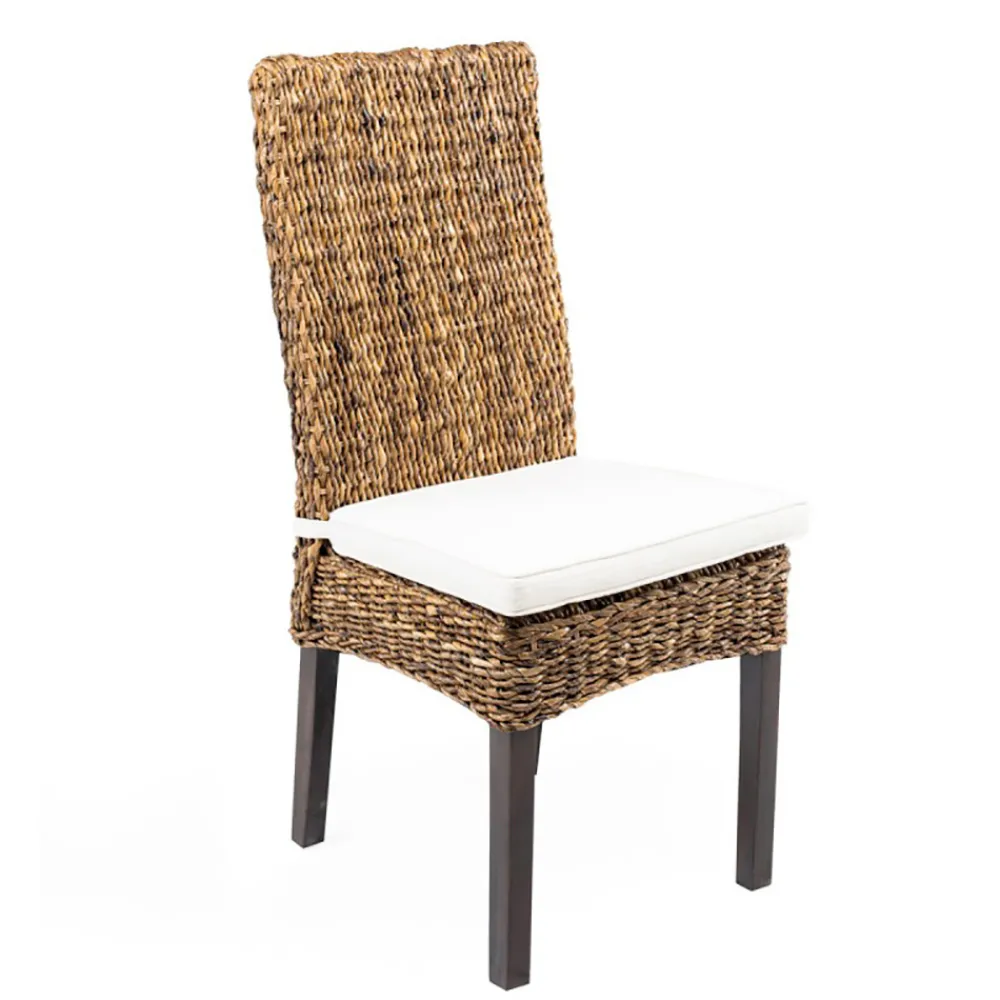 Viadurini in the Garden Gartenstühle Rattan-Outdoor-Stuhl in Bananengeflecht mit Sitzkissen - Safari