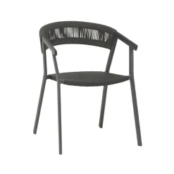 Viadurini in the Garden Gartenstühle Metall-Outdoor-Stuhl mit Aluminiumstruktur und Seilrückenlehne 2-teilig - Turbo