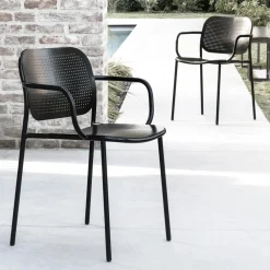 Viadurini in the Garden Gartenstühle Metall-Outdoor-Stuhl mit Metallarmlehnen Made in Italy 2 Stück - Synergy