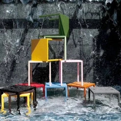 Viadurini in the Garden Gartentische Fest-Outdoor-Tisch mit Gestell aus verzinktem Stahl Made in Italy - Azul